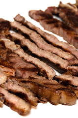 well done barbecue steak chopped rosemary