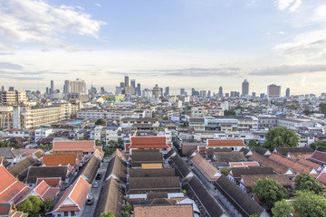 City view from the top in Bangkok