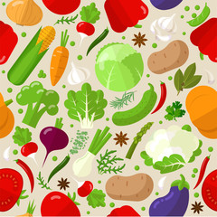 vegetables vector seamless pattern