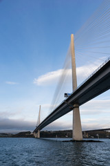 The new build Forth bridge over the Firth of Forth near Edinburgh, Scotland.
