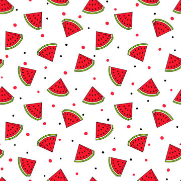 Watermelon Seamless Pattern, Vector illustration