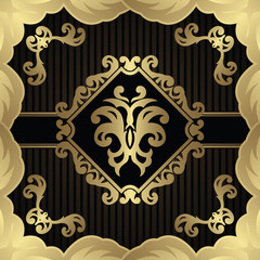 Vintage frame on striped background. Frame, border and decorative elements