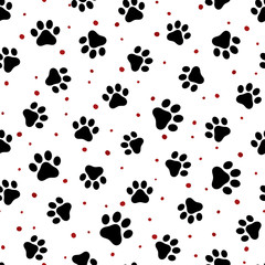 Paw Seamless Pattern Vector