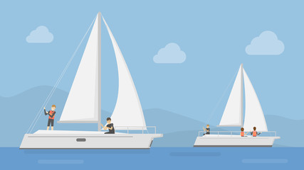 Yacht club illustration.