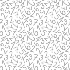 Hand Drawn Numbers Seamless Pattern Vector