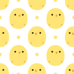 Cute Chick Seamless Pattern Background, Vector illustration