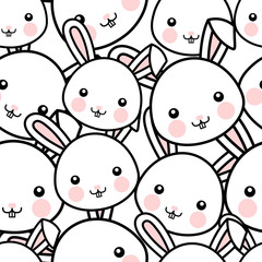 Rabbit Seamless Pattern Background, Easter Vector illustration