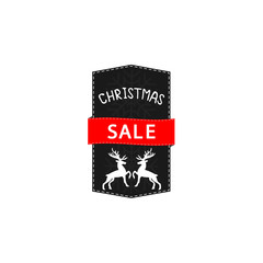 Christmas Sale. Reindeer on a black background.