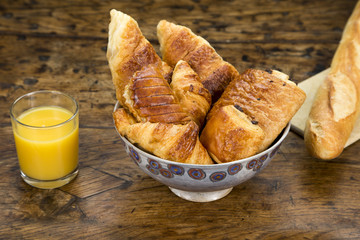 Selection of croissants on a breakfast table