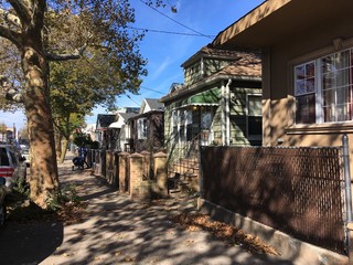 Houses in the cozy area of Ridgewood, New York