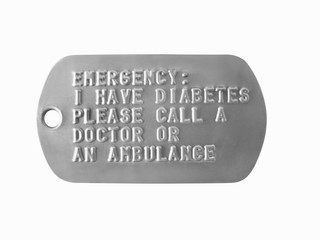 Diabetes and emergency military dog tag