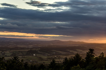 zachód słońca w Beskidach 