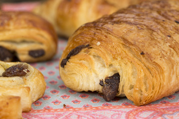 Selection of croissants on a breakfast table