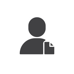 User document icon vector, filled flat sign, solid pictogram isolated on white. Symbol, logo illustration.