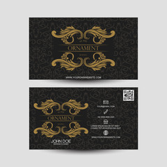 Gold Ornament with Black Pattern Business Card