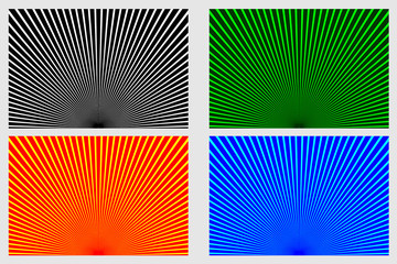 Rays - abstract striped background - vector set
