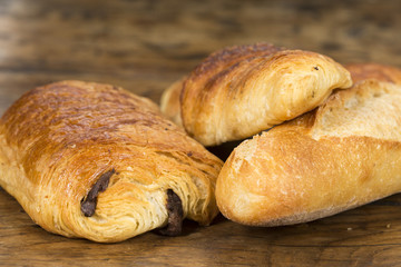 Selection of croissants on a breakfast table