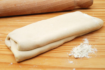 Folded Raw Puff Pastry Dough