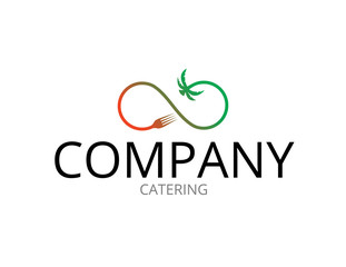 Fork and palm catering logo