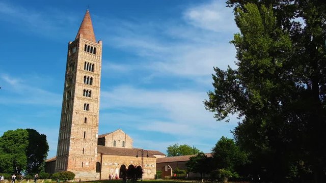 Ferrara, Italy. The Pomposa Abbey in Codigoro, Lidi Ferraresi area near Comacchio