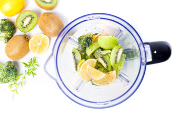 Fruit in a blender for making a smoothie