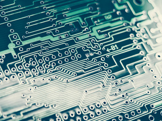 leiterbahnen eines logic boards als closeup