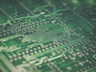 leiterbahnen eines logic boards als closeup
