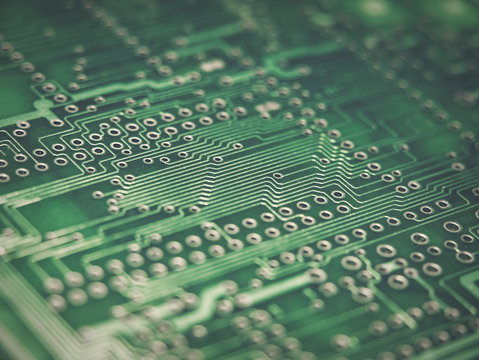 leiterbahnen eines logic boards als closeup