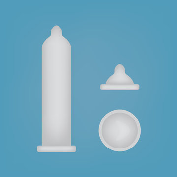 latex condom icons set- vector illustration
