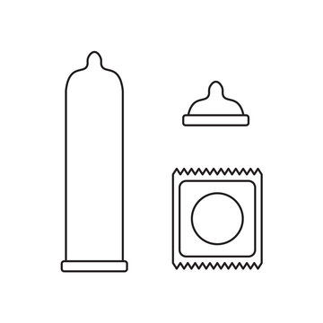 outline of condoms icons- vector illustration
