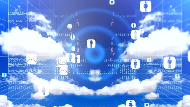 Blue cloud digital background 