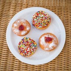 Fresh donuts  for Hanukkah  celebration.