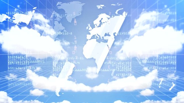 Blue cloud digital background 