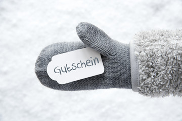 Wool Glove, Label, Snow, Gutschein Means Voucher © Nelos