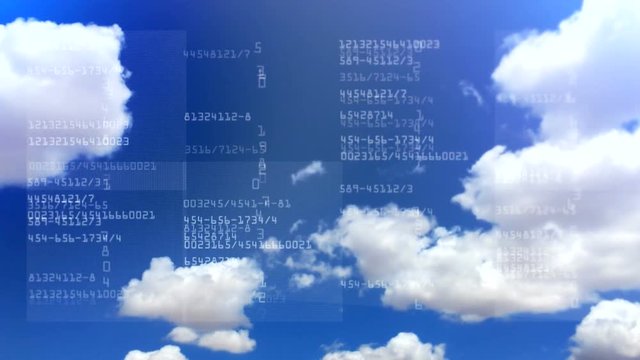 Blue cloud digital background 