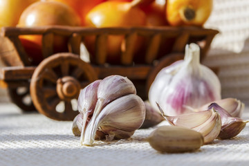 Still life of fresh, autumn vegetables.