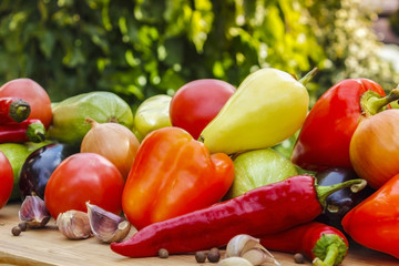 Still life of fresh, autumn vegetables.