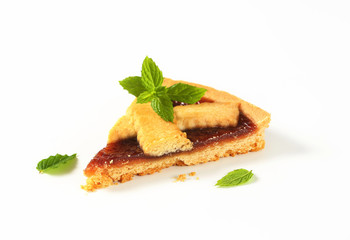slice of strawberry jam tart