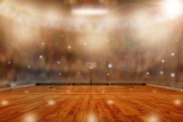 Basketball Arena With Special Lighting and Flashes in the Stands Plus Copy Space - 180636082