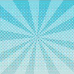 Pop art retro rays comic gradient halftone dotted background. Red. Vector illustration