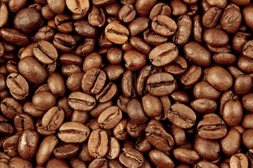 Brown roasted coffee beans