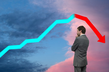 businessman and graph