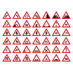 Warning sign symbol. Set design element.Caution sign.