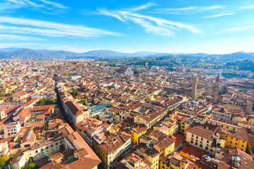 Fototapeta na wymiar panoramic view of florence medieval city, italy