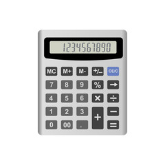 Realistic calculator isolated on white background. Vector EPS10 illustration.