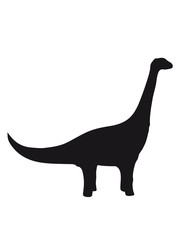 schwarz umriss silhuette langhals süß niedlich klein groß kind comic cartoon dinosaurier saurier dino hals