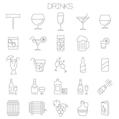 drinks vector icon set