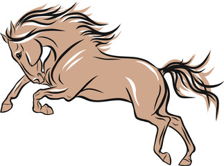 A sketch of a cantering horse.