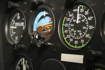 Helicopter Cockpit Flight Instrument Panel Gauges