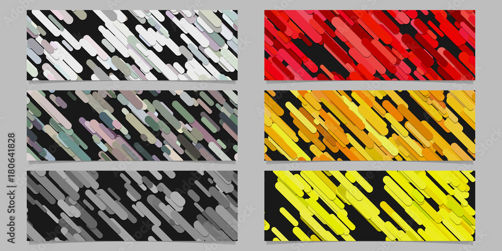 Poster abstract modern seamless random diagonal stripe pattern banner background design set - horizontal re